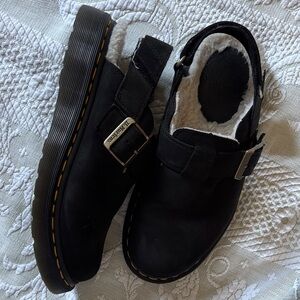 Dr. Martens Black Jorge II - Fur Lined Mules